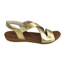 Sandalia Ortopédica Couro Usaflex Feminina Elastico R1804