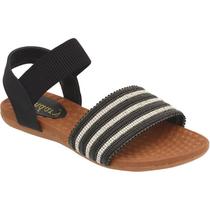 Sandália Ortopédica Feminina Rasteira Anatômica Strass Luxo Confortável