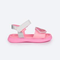 Sandália Pampili Lili Coração Strass Branca e Rosa 722.004 Sandália Pampili Lili Coração Strass Branca e Rosa 722.004