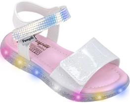 SANDALIA PAMPILI MINI LED INFANTIL GLITTER BRANCA Tamanho:22 SANDALIA PAMPILI MINI LED INFANTIL GLITTER BRANCA Tamanho:22