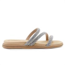 Sandália Papete Beira Rio Strass Feminina