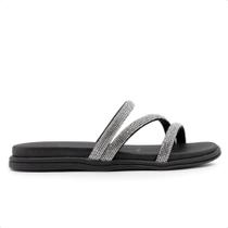 Sandália Papete Beira Rio Strass Feminina