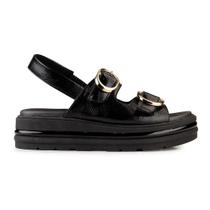 Sandália Papete Calce Fácil com Solado Tratorado e Fivelas - Bebecê - Preto Sandália Papete Calce Fácil com Solado Tratorado e Fivelas - Bebecê - Preto