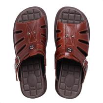 Sandália Papete Chinelo Masculino Couro Legítimo Antistress Franciscana Café