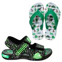 Sandália Papete Com Led Infantil Masculina Sonic Hulk Homem Aranha Personagem +Chinelo