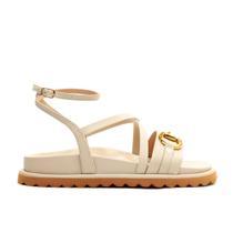 Sandália Papete Couro Off White Cecconello 2386001-5