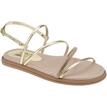 Sandália Papete de Tirinha Strass Manta de Pedraria Flatform Confort Fivelinha 711-691