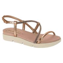 Sandália Papete Feminina Beira Rio Flatform Strass S 87531
