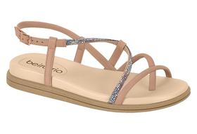 Sandália Papete Feminina Beira Rio Tira Strass Brilho Metalizado Conforto Sandália Papete Feminina Beira Rio Tira Strass Brilho Metalizado Conforto