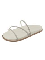 Sandália Papete Feminina Brilho Colorida Off White Bellinda Shoes Sandália Papete Feminina Brilho Colorida Off White Bellinda Shoes