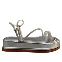 Sandália Papete Feminina Brilho Strass Flatform Flat Sola Alta Sandália Papete Feminina Brilho Strass Flatform Flat Sola Alta