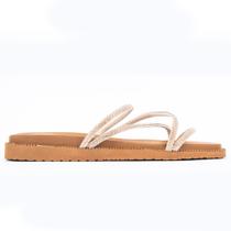 Sandália Papete Feminina Casual Tira Cruzada com Strass