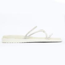 Sandália Papete Feminina Casual Tira Cruzada com Strass