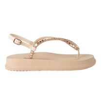 Sandalia Papete Feminina Dakota Flatform Leve com Pedrarias