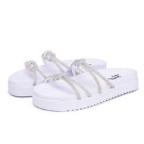 Sandalia Papete Feminina de Strass Brilho Detalhe Tira Com Nó Moda Tendencia Sola Microexpandido Sandalia Papete Feminina de Strass Brilho Detalhe Tira Com Nó Moda Tendencia Sola Microexpandido