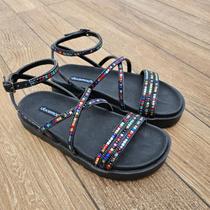 Sandalia papete feminina doce maca com pedraria - e179pp