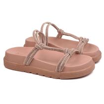 Sandália papete feminina flat brilho marcella Sandália papete feminina flat brilho marcella