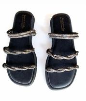 sandalia papete feminina flat pedraria strass leve sola ultra comfort sandalia papete feminina flat pedraria strass leve sola ultra comfort