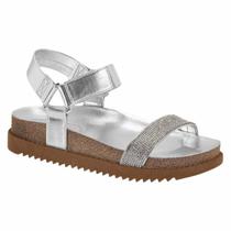 Sandália Papete Feminina Moleca Brilho Tratorada Metalizada Premium Conforto