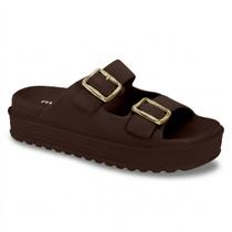Sandália Papete Feminina Moleca Casual Tratorada Fivela Tiras Confortável Original - Sandália Papete Feminina Moleca Casual Tratorada Fivela Tiras Confortável Original -