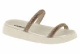 Sandália Papete Feminina Moleca com tiras de strass 5469.118