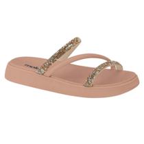 Sandalia papete feminina moleca cristal 5469.121 sandalia casual flatform