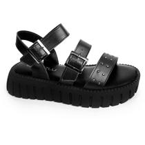 Sandália Papete Feminina Plataforma Blogueira Tratorada Rebites Metalizados Sandália Papete Feminina Plataforma Blogueira Tratorada Rebites Metalizados