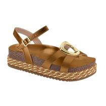 Sandalia Papete Feminina Solta Alta Beira Rio Detalhes Corda e Metal Ref: 8546.207