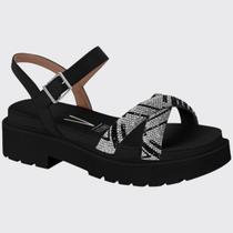 Sandália Papete Feminina Tratorada Tiras Brilhantes Vizzano 6499.114.24448