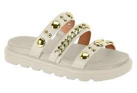 Sandalia Papete Feminina Vizzano Spikes Aplicações Metais Estilo