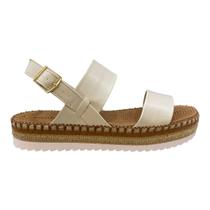 Sandalia Papete Feminino Moleca Tranças Tiras Cordas 5447.518 Branco