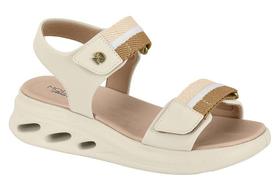 Sandália Papete Flatform tiras autocolantes Gorgurão Modare 7215.104 - Branco Off - 35