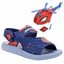 Sandália Papete Grendene Spider Man Sky Operation Meninos Azul Escuro Vermelho