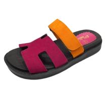 Sandalia Papete H Colors Flatform tiras autocolantes Solado Alto Rosa