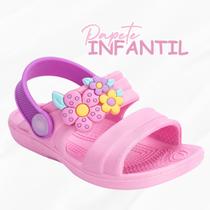 Sandália Papete Infantil Flor Menina