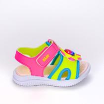 Sandália Papete Infantil Kidy Fly Baby Pink Neon