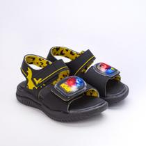 Sandália Papete Infantil Kidy Led Morcego Preto e Amarelo Sandália Papete Infantil Kidy Led Morcego Preto e Amarelo