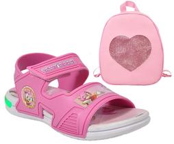 Sandália Papete Infantil Led Feminina Amy Rose/ Unicórnio Menina Com Mochila Coração