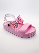 Sandália Papete Infantil Menina Plataforma Borboleta Arco Iris Confortável e Macio Tira Brilhante Sandália Papete Infantil Menina Plataforma Borboleta Arco Iris Confortável e Macio Tira Brilhante
