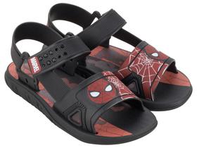 Sandália Papete Infantil Menino Marvel Web Homem Aranha Grendene Kids Preto