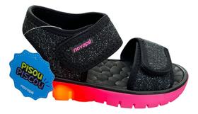 Sandália Papete Infantil Novopé Led 85001511 N20 Ao N32