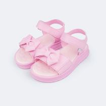Sandália Papete Infantil Pampili Petit com Laço Rosa Claro