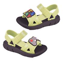 Sandália Papete Infantil Verde Lima Preto Luelua 50507-564