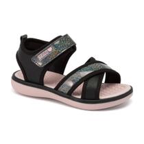Sandalia papete jujuba preto rosa klin Sandalia papete jujuba preto rosa klin