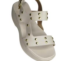 Sandália Papete Leve Feminina Moleca Moda Confortável Strass Original Macia Napa Dia Luxo Slide Conforto Casual Novo Fivela spike plataforma Moda