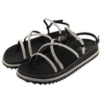 Sandalia Papete Master Shoes Tiras de Brilho e Fivela Sola Leve Sandalia Papete Master Shoes Tiras de Brilho e Fivela Sola Leve