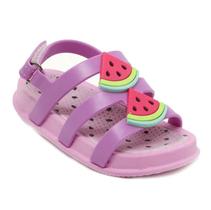 Sandália Papete Menina Infantil Plugt Mini Bizz Watermelon Melancia Violeta Sandália Papete Menina Infantil Plugt Mini Bizz Watermelon Melancia Violeta