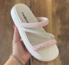 sandalia papete moleca gliter original