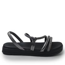 Sandália Papete Moleca Tiras De Brilho Calce Facíl Super Confortável Feminina 5490.113 (65635)