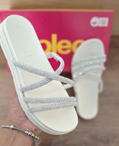 Sandália Papete Moleca Tiras Strass 5490.112